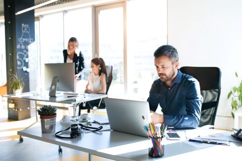 Man at a desk